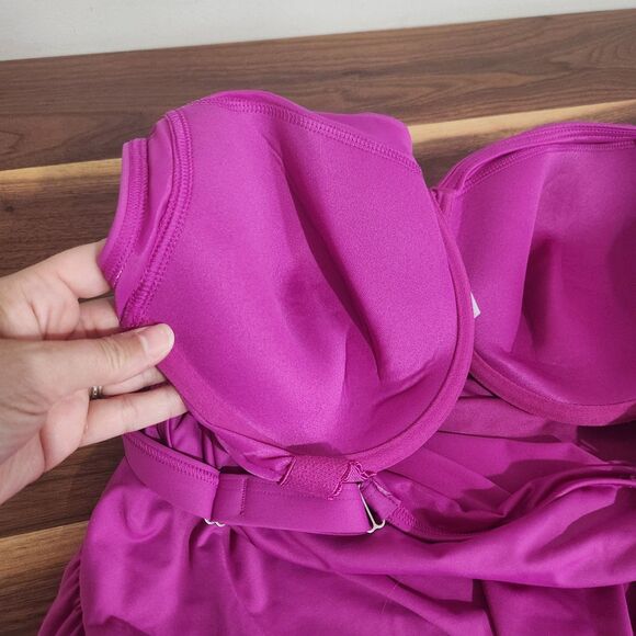 Lands End Womens Plus Swim Tankini Bathing Suit Top 20W Underwire New - Picture 3 of 6